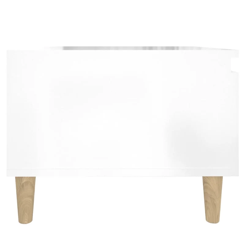 Table d'appoint meuble de salon bout de canapé avec tiroir 50 x 46 x 35 cm bois d'ingénierie blanc brilliant DEC032367