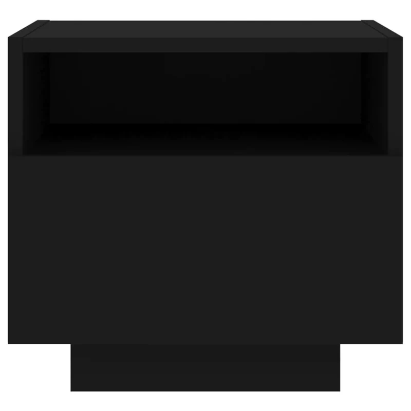 Lot de 2 tables de chevet avec tiroirs et lumières LED RVB 40 x 39 x 37 cm bois d'ingénierie noir DEC032834