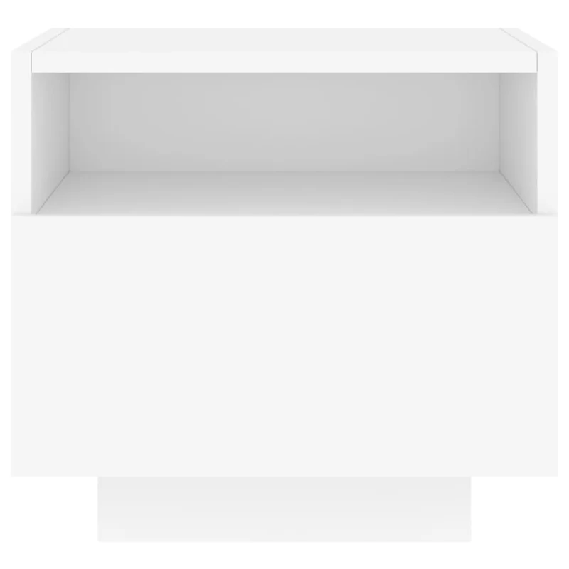 Lot de 2 tables de chevet avec tiroirs et lumières LED RVB 40 x 39 x 37 cm bois d'ingénierie blanc DEC032824