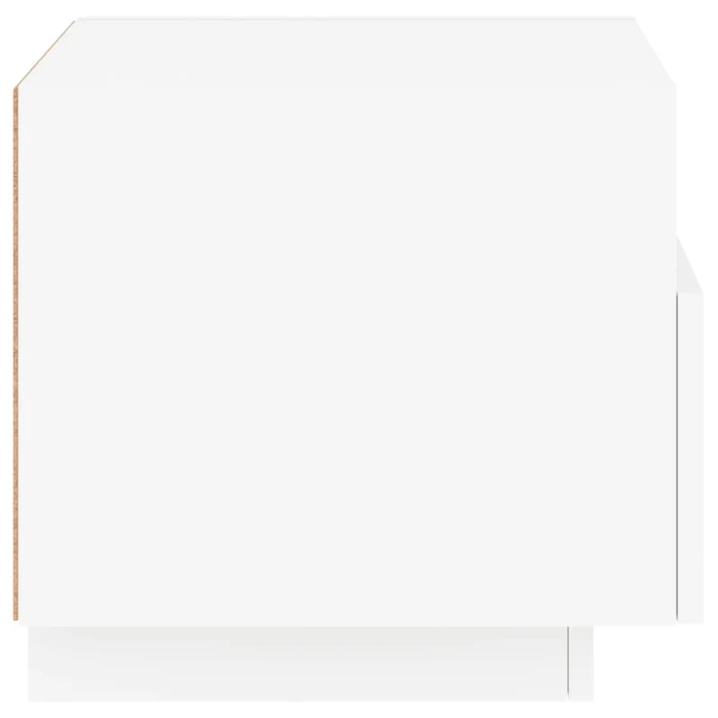 Lot de 2 tables de chevet avec tiroirs et lumières LED RVB 40 x 39 x 37 cm bois d'ingénierie blanc DEC032824