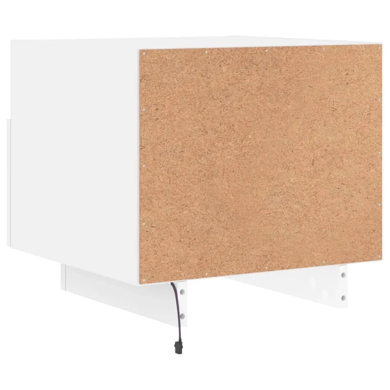 Lot de 2 tables de chevet avec tiroirs et lumières LED RVB 40 x 39 x 37 cm bois d'ingénierie blanc DEC032824