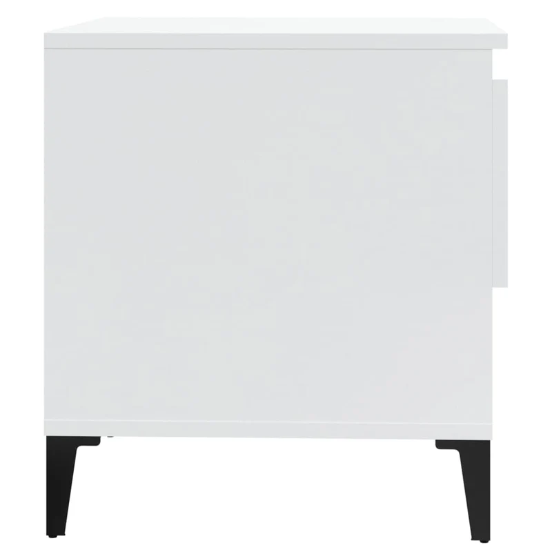 Lot de 2 tables d'appoint table de chevet avec tiroir et compartiment 50 x 46 x 50cm bois ingénierie blanc brilliant DEC032654