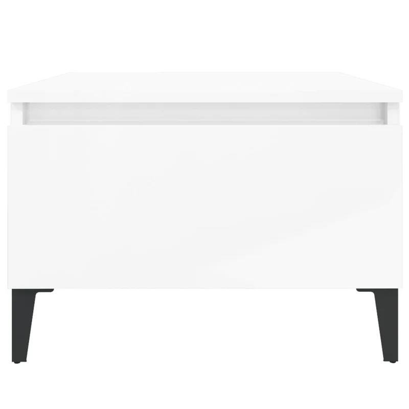 Lot de 2 tables d'appoint avec tiroir 50 x 46 x 35cm en bois ingénierie blanc brilliant DEC032653
