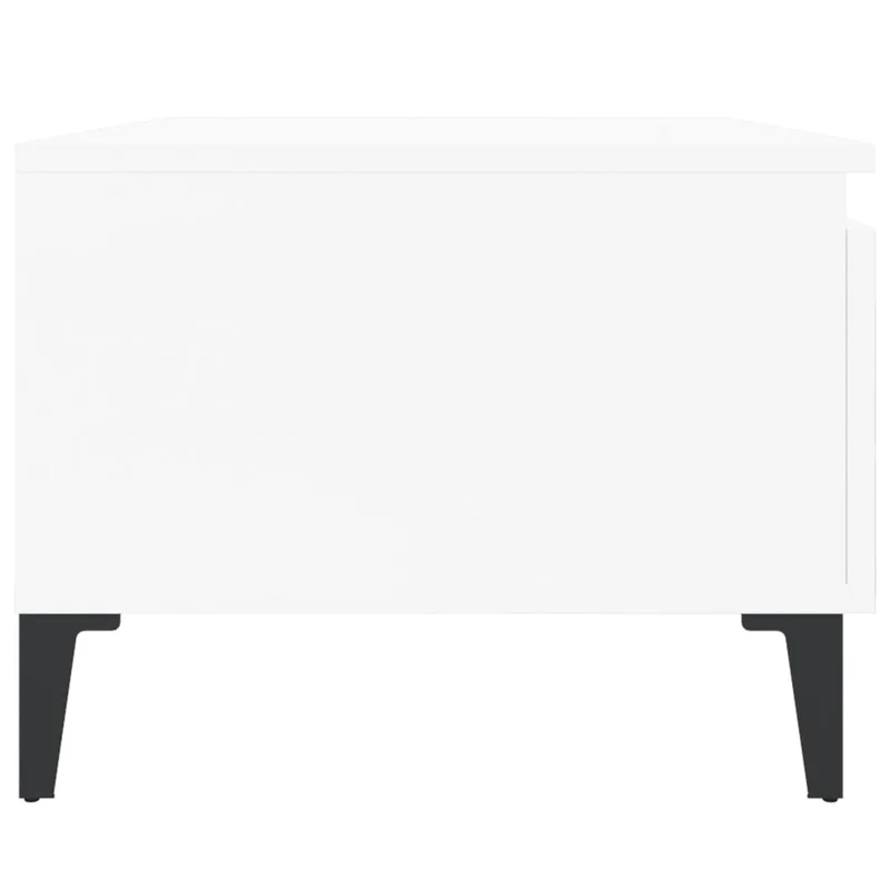 Lot de 2 tables d'appoint avec tiroir 50 x 46 x 35cm en bois ingénierie blanc brilliant DEC032653