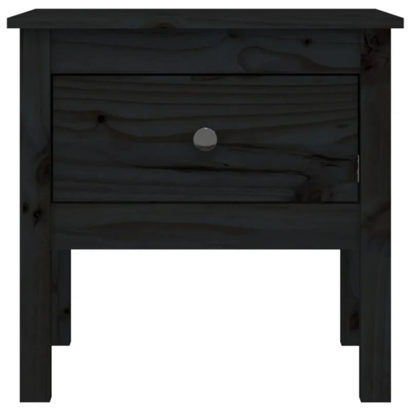 Lot de 2 tables d'appoint chevet avec tiroir 50 x 50 x 49 cm bois de pin noir DEC032646