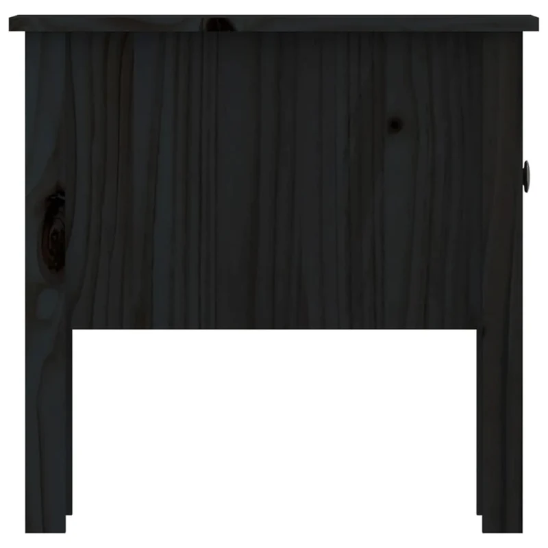 Lot de 2 tables d'appoint chevet avec tiroir 50 x 50 x 49 cm bois de pin noir DEC032646