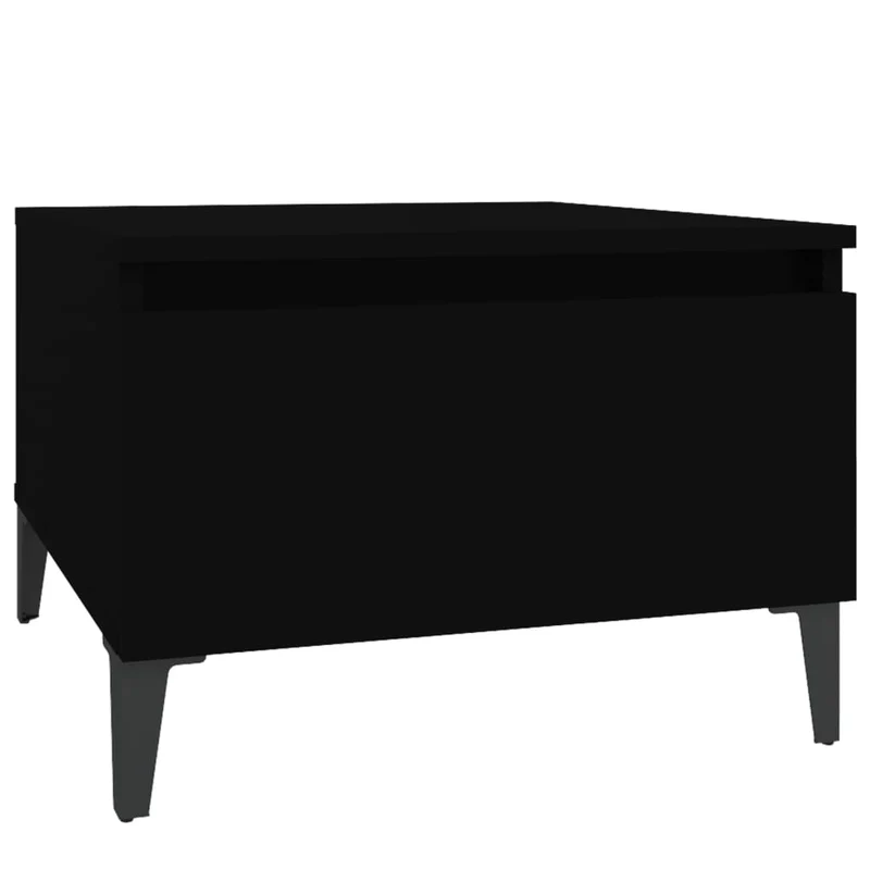 Lot de 2 tables d'appoint support plante chevet 50 x 46 x 35 cm bois d'ingénierie noir et métal DEC032643