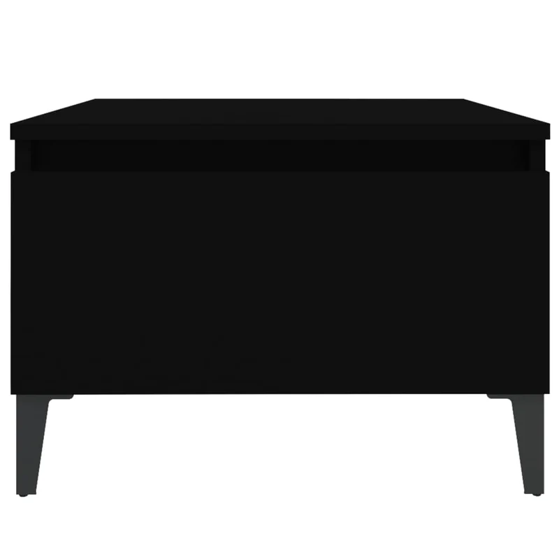 Lot de 2 tables d'appoint support plante chevet 50 x 46 x 35 cm bois d'ingénierie noir et métal DEC032643