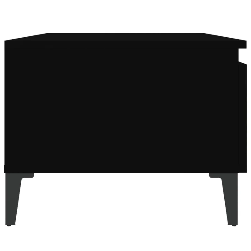 Lot de 2 tables d'appoint support plante chevet 50 x 46 x 35 cm bois d'ingénierie noir et métal DEC032643