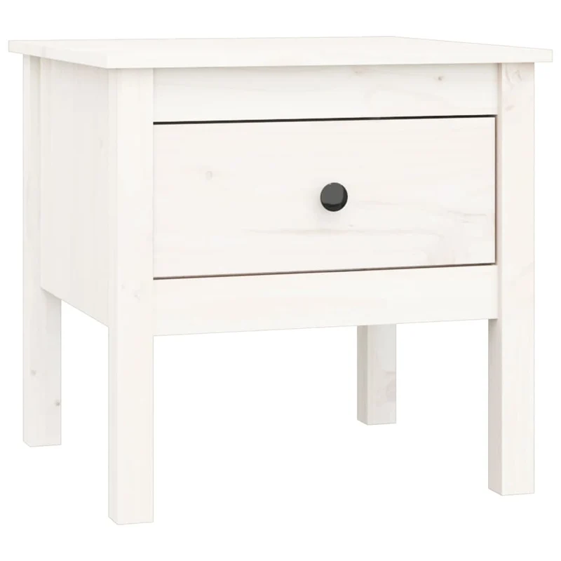 Lot de 2 tables de chevet avec tiroir 50 x 50 x 49 cm bois massif de pin blanc DEC032617