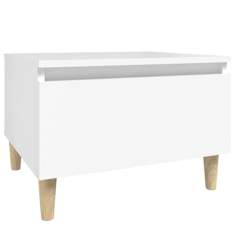 Lot de 2 tables d'appoint chevet avec tiroir 50 x 46 x 35 cm bois d'ingénierie blanc DEC032614
