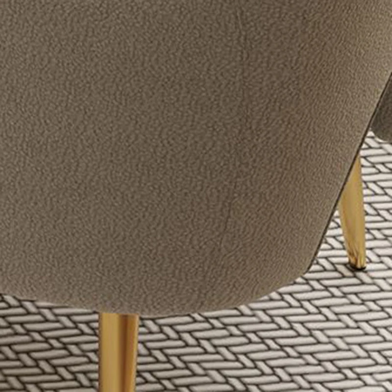 Modern Minimalist Curved Back Plywood Sponge Metal Accent Chair Backrest Armrest For Living Room