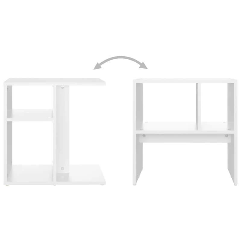 Meuble d'appoint bout de canapé horizontalement ou verticalement 50 x 30 x 50 cm bois d’ingénierie blanc DEC032354