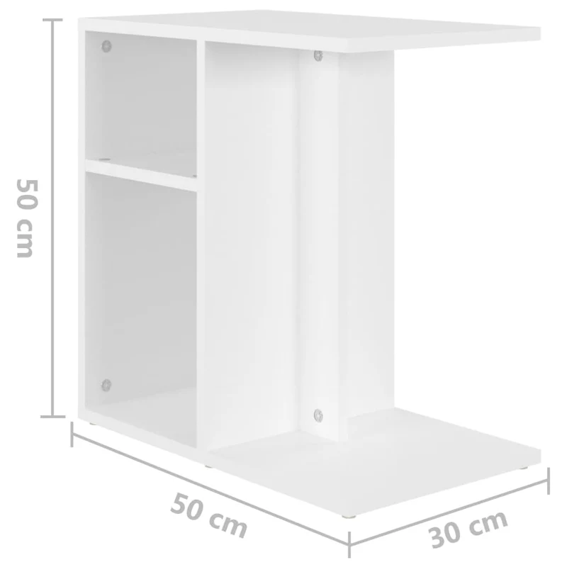 Meuble d'appoint bout de canapé horizontalement ou verticalement 50 x 30 x 50 cm bois d’ingénierie blanc DEC032354