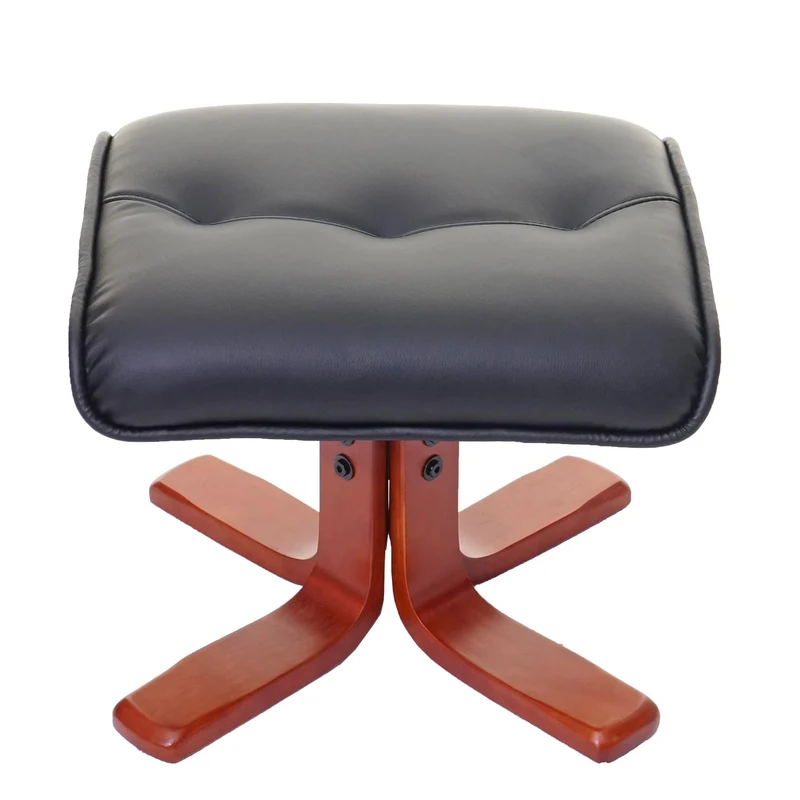 Fauteuil de relaxation TV inclinable rotatif avec repose-pieds en synthétique noir 04_0002043