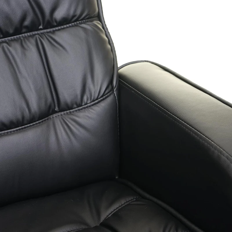 Fauteuil de relaxation TV inclinable rotatif avec repose-pieds en synthétique noir 04_0002043