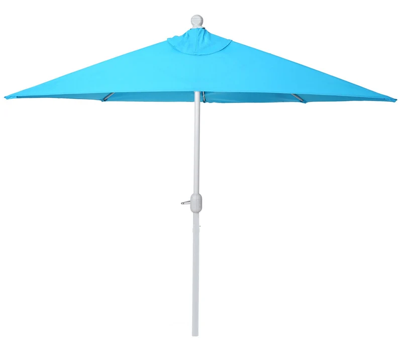 Demi parasol semi-circulaire balcon terrasse UV 50+ polyester/aluminium 3kg avec une portée de 300 cm turquoise sans support 04_0003903