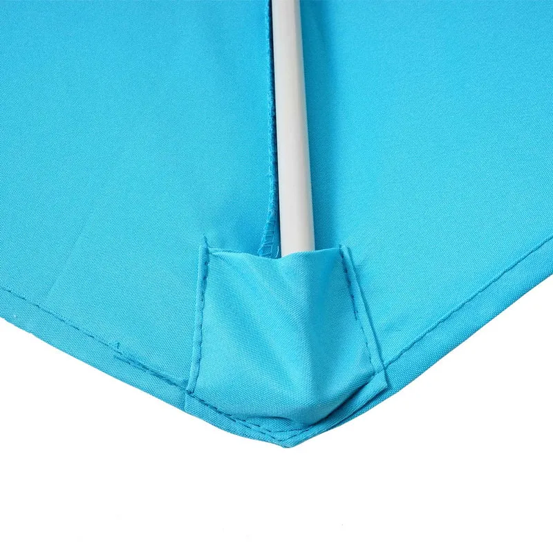 Demi parasol semi-circulaire balcon terrasse UV 50+ polyester/aluminium 3kg avec une portée de 300 cm turquoise avec support 04_0003844