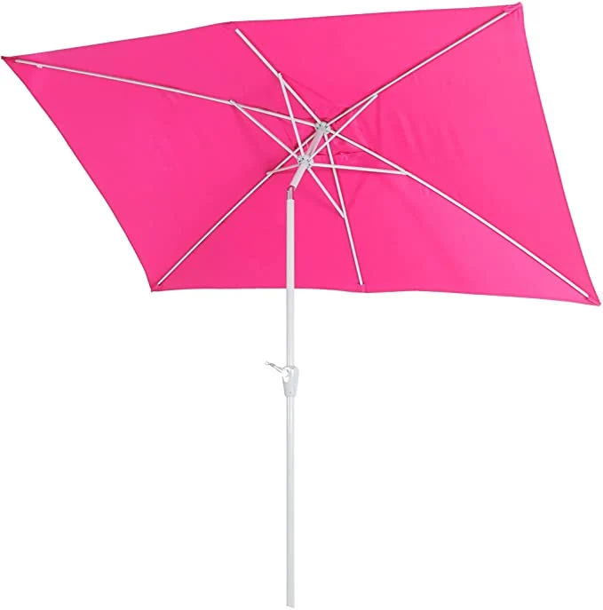 Parasol de jardin 2x3m rectangulaire inclinable polyester/aluminium 4,5kg rose 04_0003895