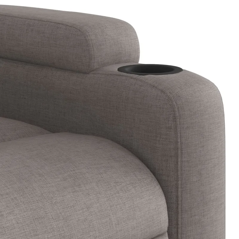 Fauteuil de relaxation TV fonction massage inclinable électrique en tissu taupe DEC027273