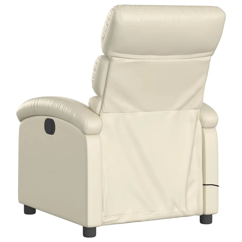 Fauteuil de relaxation TV fonction massage inclinable électrique 6 points de massage en PVC crème DEC027153