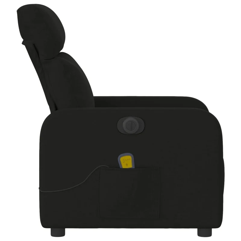 Fauteuil de relaxation TV fonction massage inclinable électrique 6 points de massage en tissu noir DEC027232