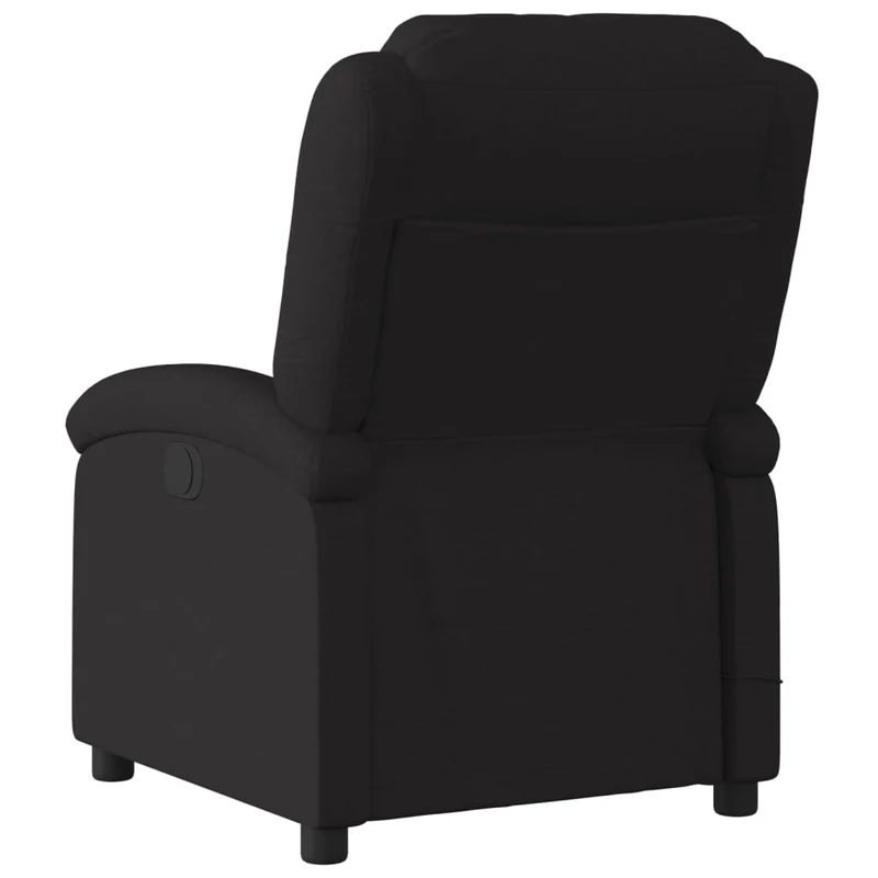 Fauteuil de relaxation TV fonction massage inclinable électrique 6 points de massage en tissu noir DEC027225