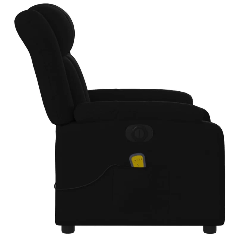 Fauteuil de relaxation TV fonction massage inclinable électrique en tissu noir DEC027222