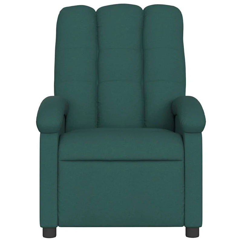 Fauteuil de relaxation TV fonction massage inclinable 6 points de massage en tissu vert foncé DEC027119