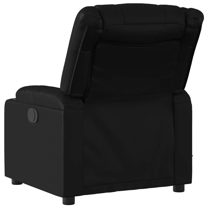 Fauteuil de relaxation TV fonction massage inclinable électrique 6 points de massage en PVC noir DEC027216