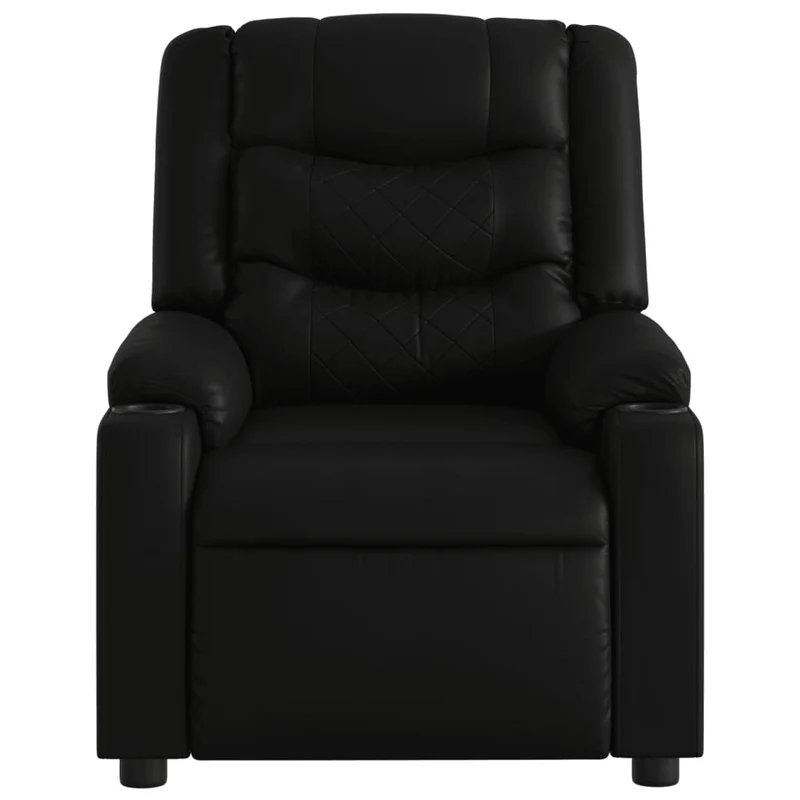 Fauteuil de relaxation TV fonction massage inclinable électrique 6 points de massage en PVC noir DEC027216