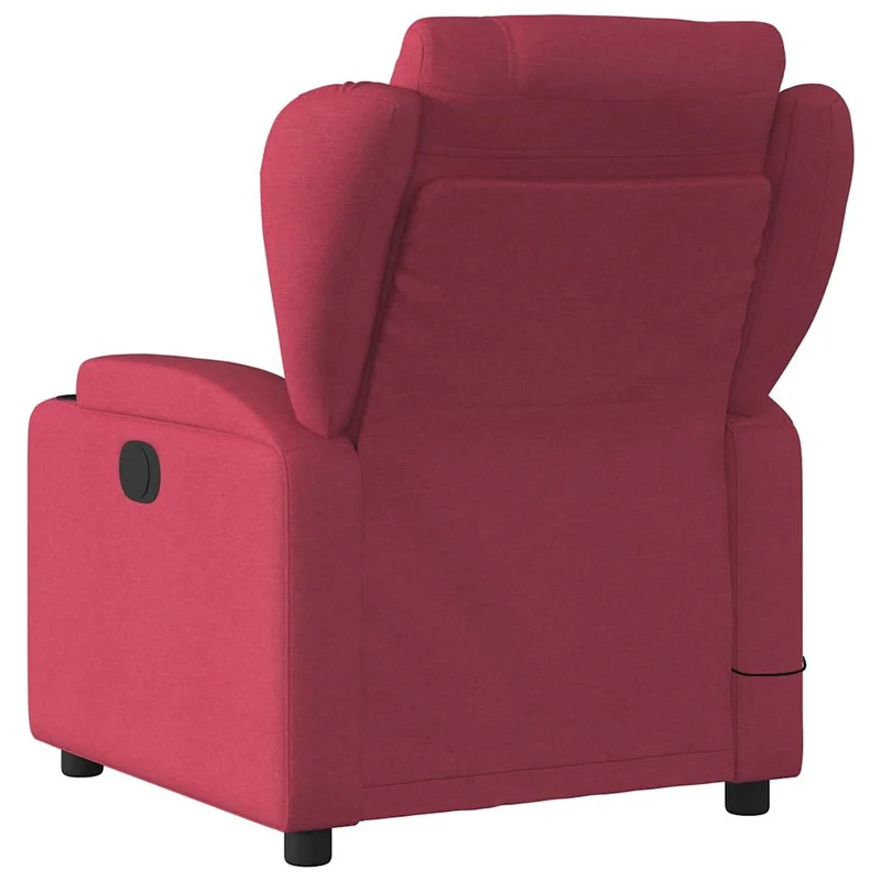 Fauteuil de relaxation TV fonction massage inclinable 6 points de massage en tissu rouge bordeaux DEC027093