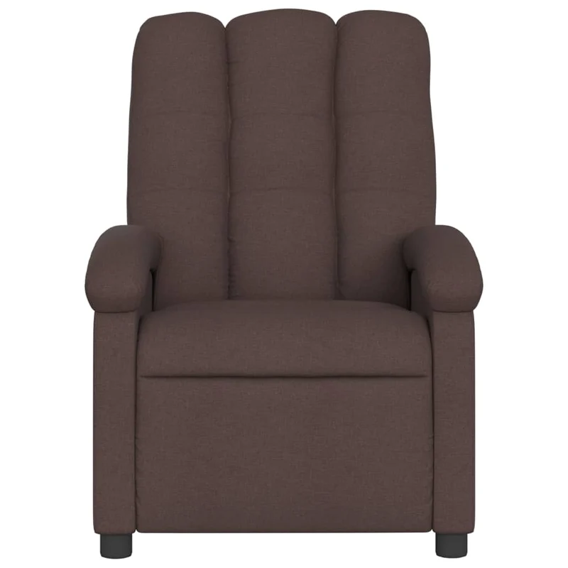Fauteuil de relaxation TV fonction massage inclinable électrique 6 points de massage en tissu marron foncé DEC027189