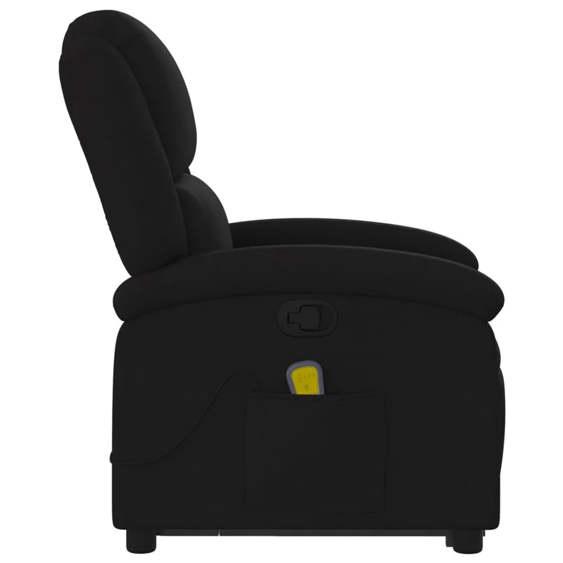 Fauteuil de relaxation TV fonction massage inclinable levage électrique en tissu noir DEC027069
