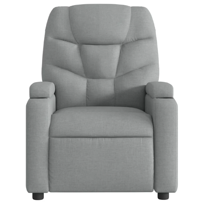 Fauteuil de relaxation TV fonction massage inclinable électrique 6 points de massage en tissu gris clair DEC027168