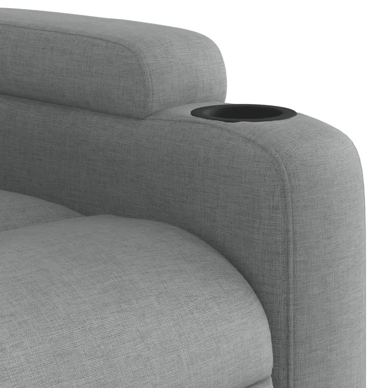 Fauteuil de relaxation TV fonction massage inclinable électrique 6 points de massage en tissu gris clair DEC027168