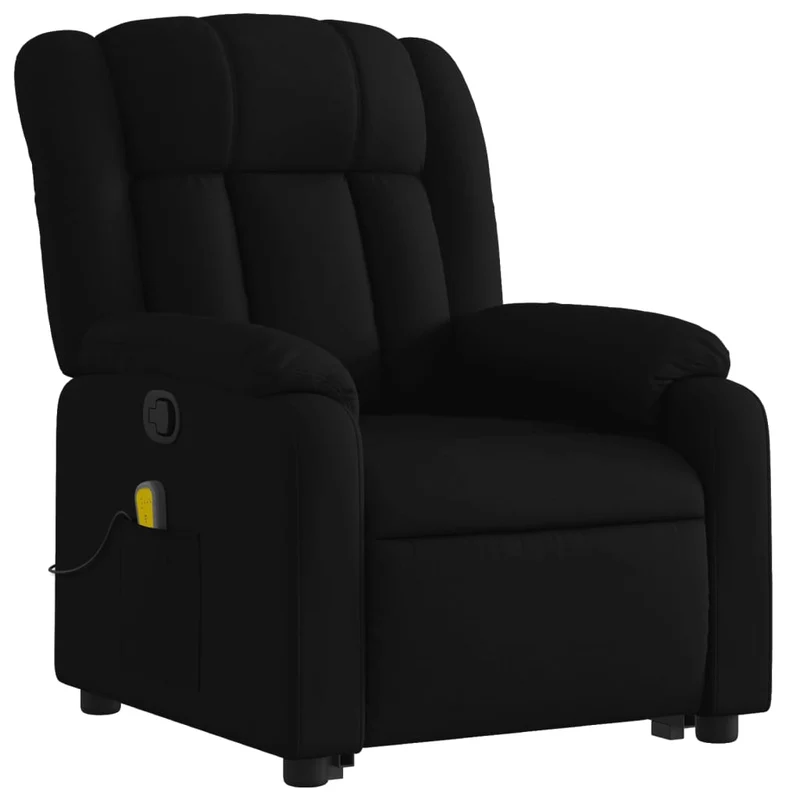 Fauteuil de relaxation TV fonction massage inclinable levage électrique en tissu noir DEC027056