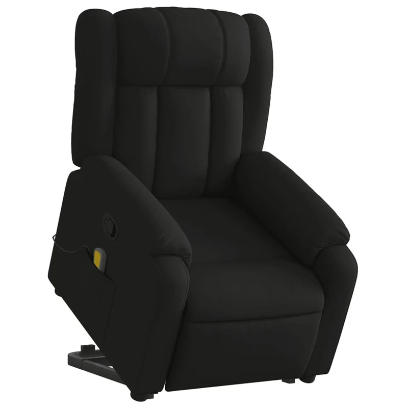Fauteuil de relaxation TV fonction massage inclinable levage électrique en tissu noir DEC027056