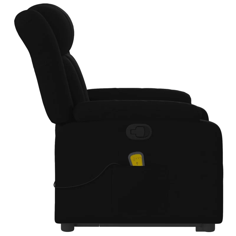 Fauteuil de relaxation TV fonction massage inclinable levage électrique en tissu noir DEC027056