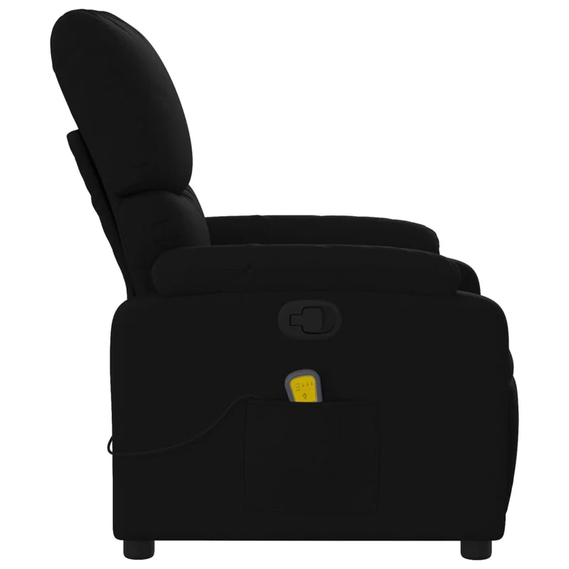 Fauteuil de relaxation TV fonction massage inclinable 6 points de massage en tissu noir DEC027046