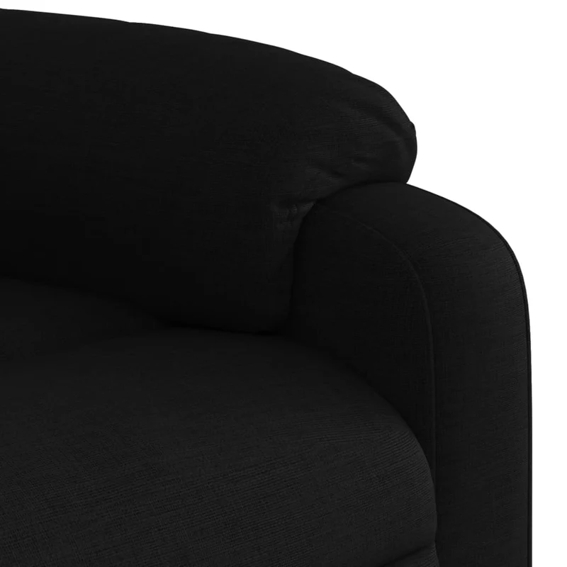 Fauteuil de relaxation TV fonction massage inclinable 6 points de massage en tissu noir DEC027046