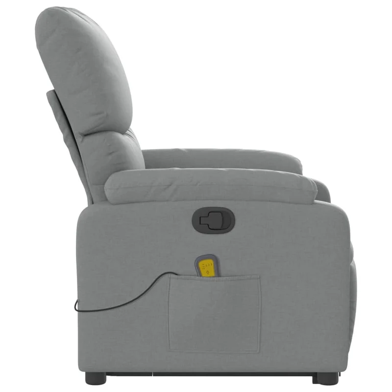 Fauteuil de relaxation TV fonction massage inclinable levage électrique en tissu gris clair tissu DEC026927