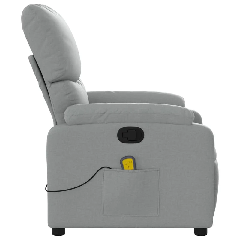 Fauteuil de relaxation TV fonction massage inclinable 6 points de massage en tissu gris clair DEC026913