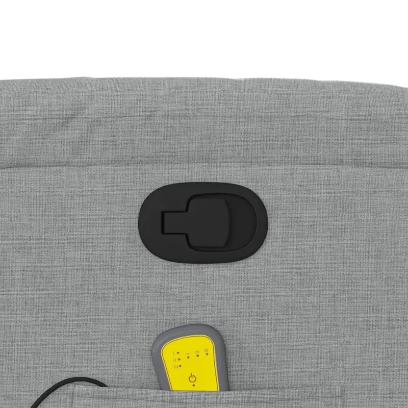 Fauteuil de relaxation TV fonction massage inclinable 6 points de massage en tissu gris clair DEC026913