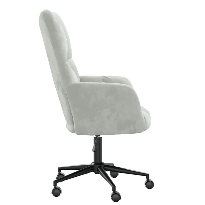 Fauteuil lounge chaise de canapé sur roulettes design moderne en velours gris clair DEC026673