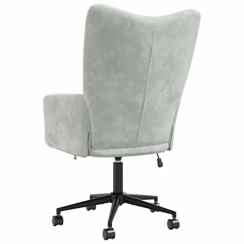 Fauteuil lounge chaise de canapé sur roulettes design moderne en velours gris clair DEC026673