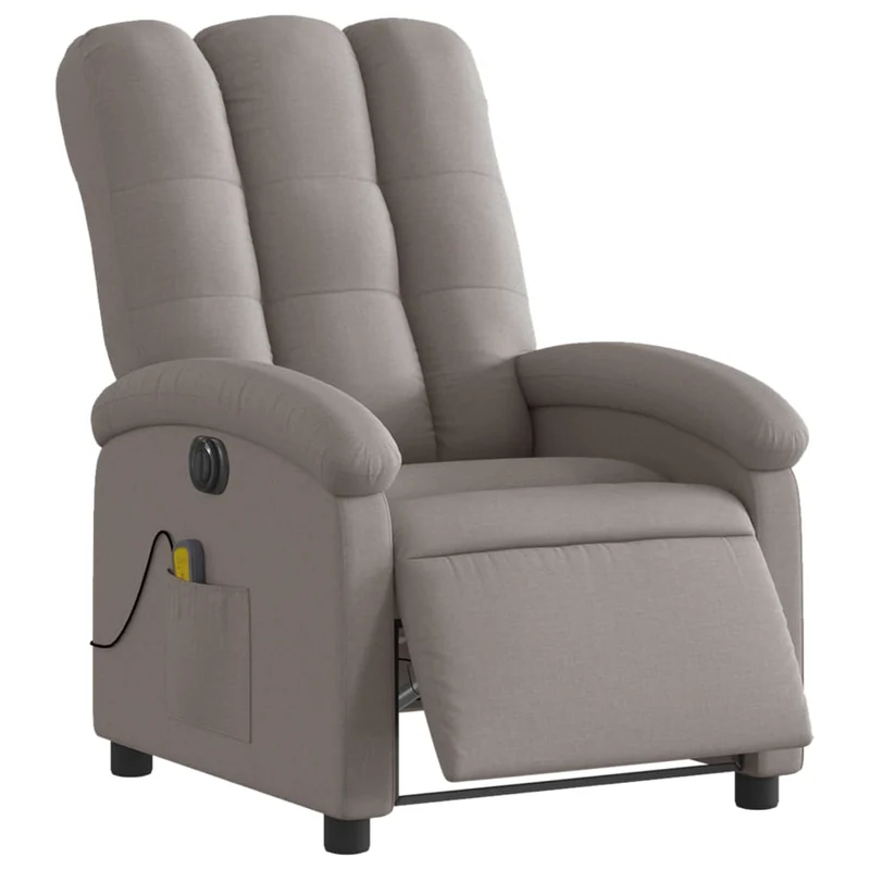 Fauteuil de relaxation TV fonction massage inclinable électrique 6 points de massage en tissu taupe DEC027271