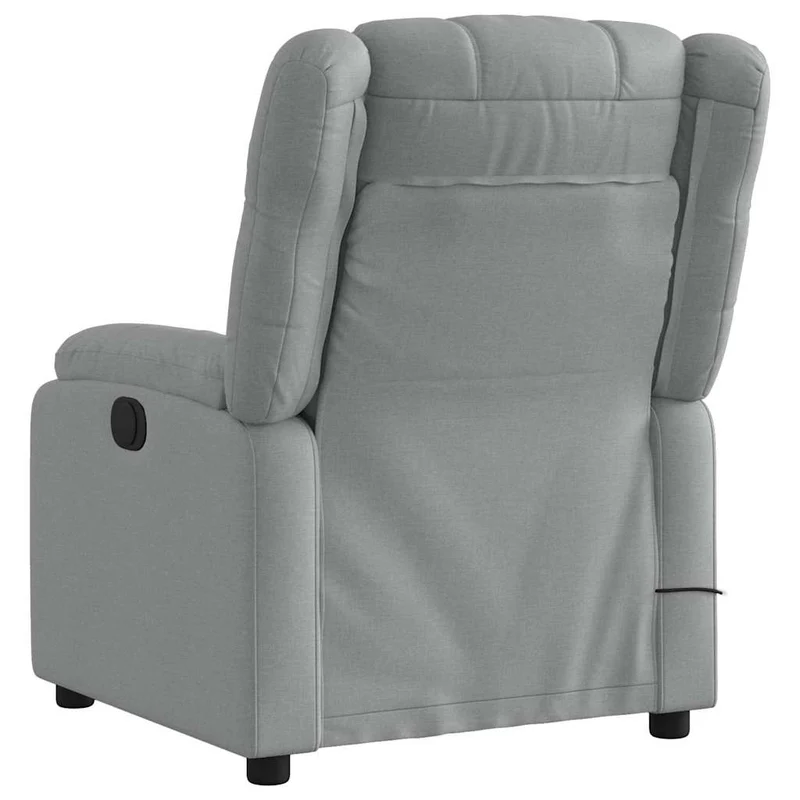 Fauteuil de relaxation TV fonction massage inclinable électrique 6 points de massage en tissu gris clair DEC027164