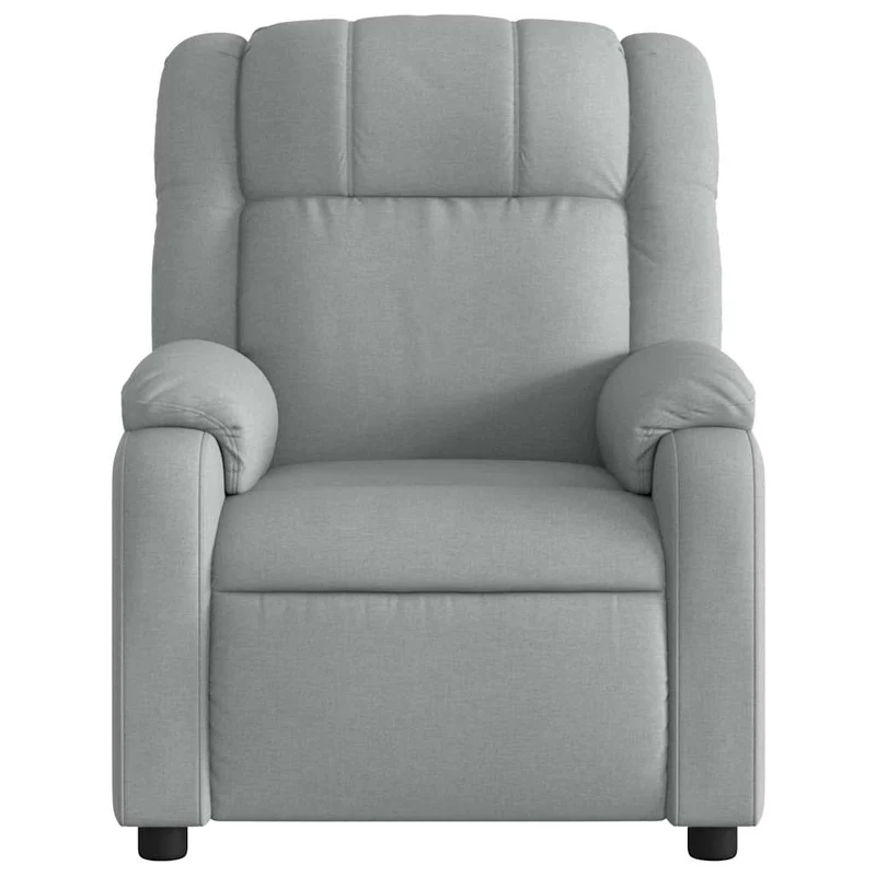 Fauteuil de relaxation TV fonction massage inclinable électrique 6 points de massage en tissu gris clair DEC027164