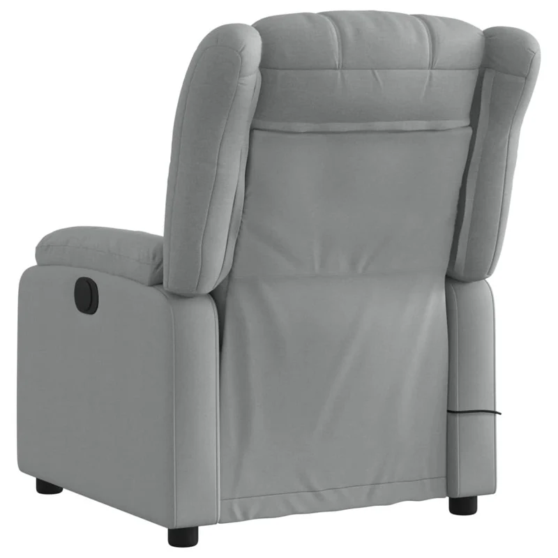 Fauteuil de relaxation TV fonction massage inclinable électrique 6 points de massage en tissu gris clair DEC027160